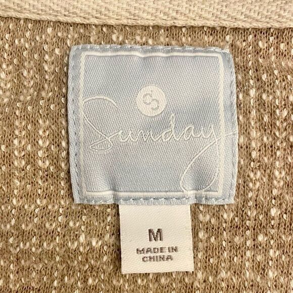 Sunday Metallic Oatmeal Knit Sweater Sz M - Picture 11 of 13